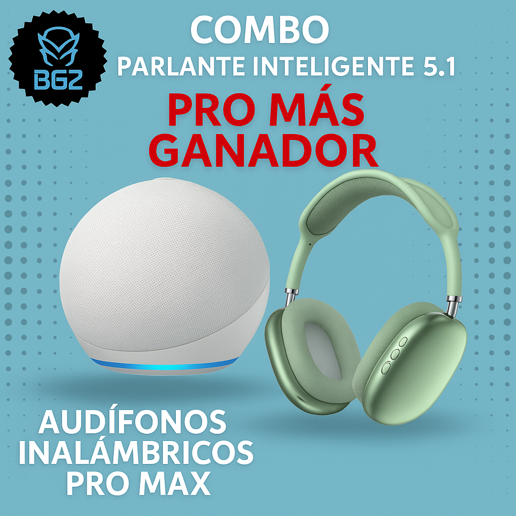 Combo Parlante Inteligente 5.1 + Gratis Audífonos Diadema Bluetooth pro max
